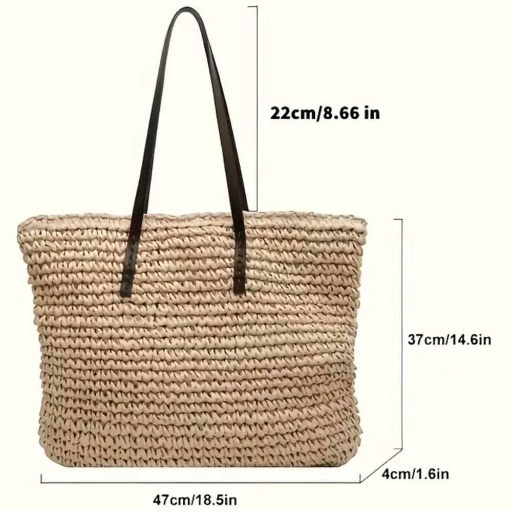 FINAL PRICE ❤️‍🔥 RAFFIA LARGE WOVEN BEACH BAG NWT - Picture 5 of 9